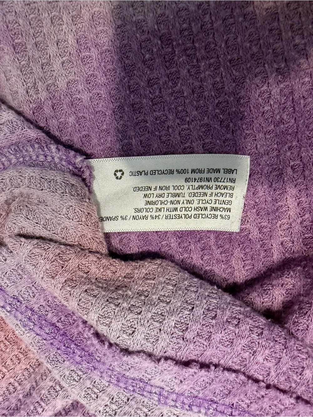 wild fable Purple Tie-Dye Long Sleeve Thermal Top - Picture 3 of 4